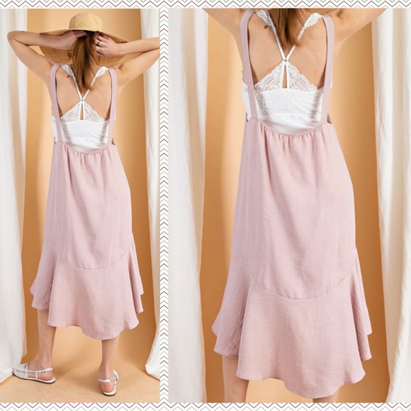 easel Dresses Easels Southern Style Linen Wash Jumper Dress Poshmark